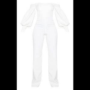 Bardot Balloon Sleeve Corset Jumpsuit